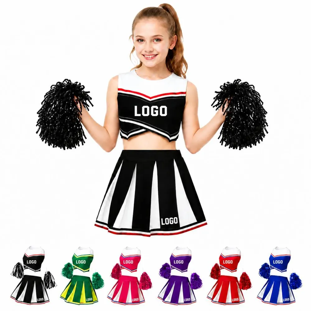 Colorblock Cheerleading Outfit for Dance Performance