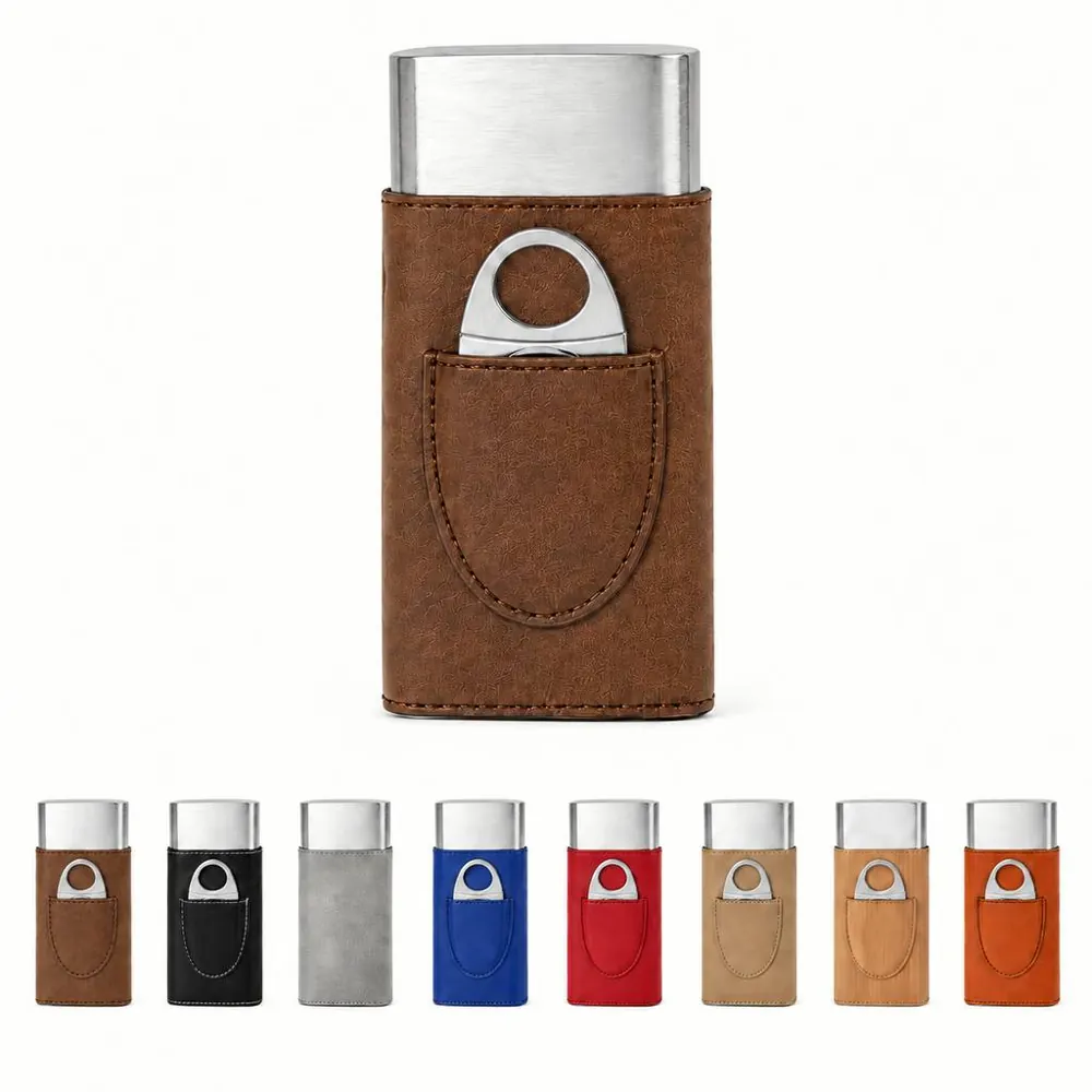 PU Leather Cigar Holder with Cutter 2