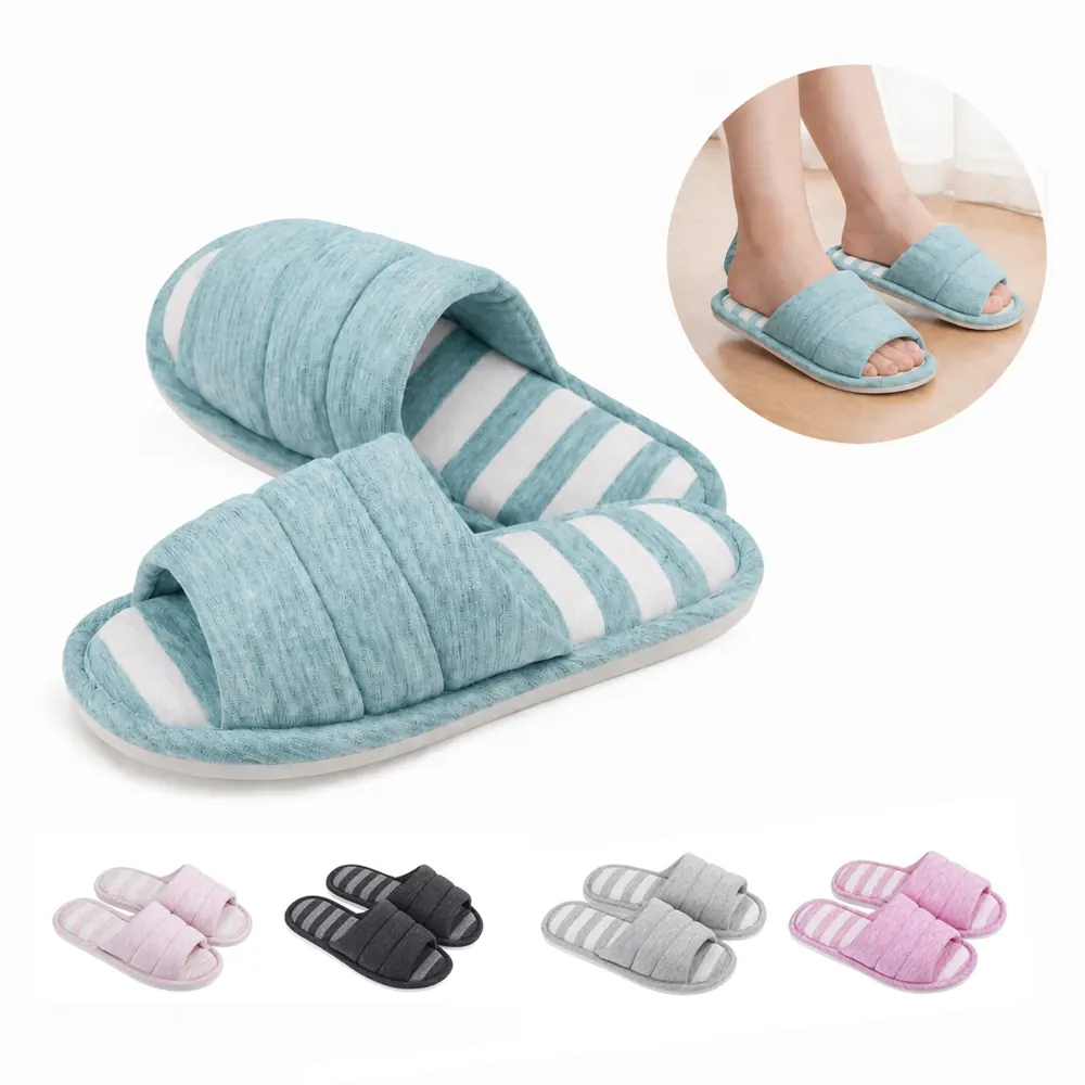 Breathable Open Toe Memory Foam House Slippers for Indoor 2