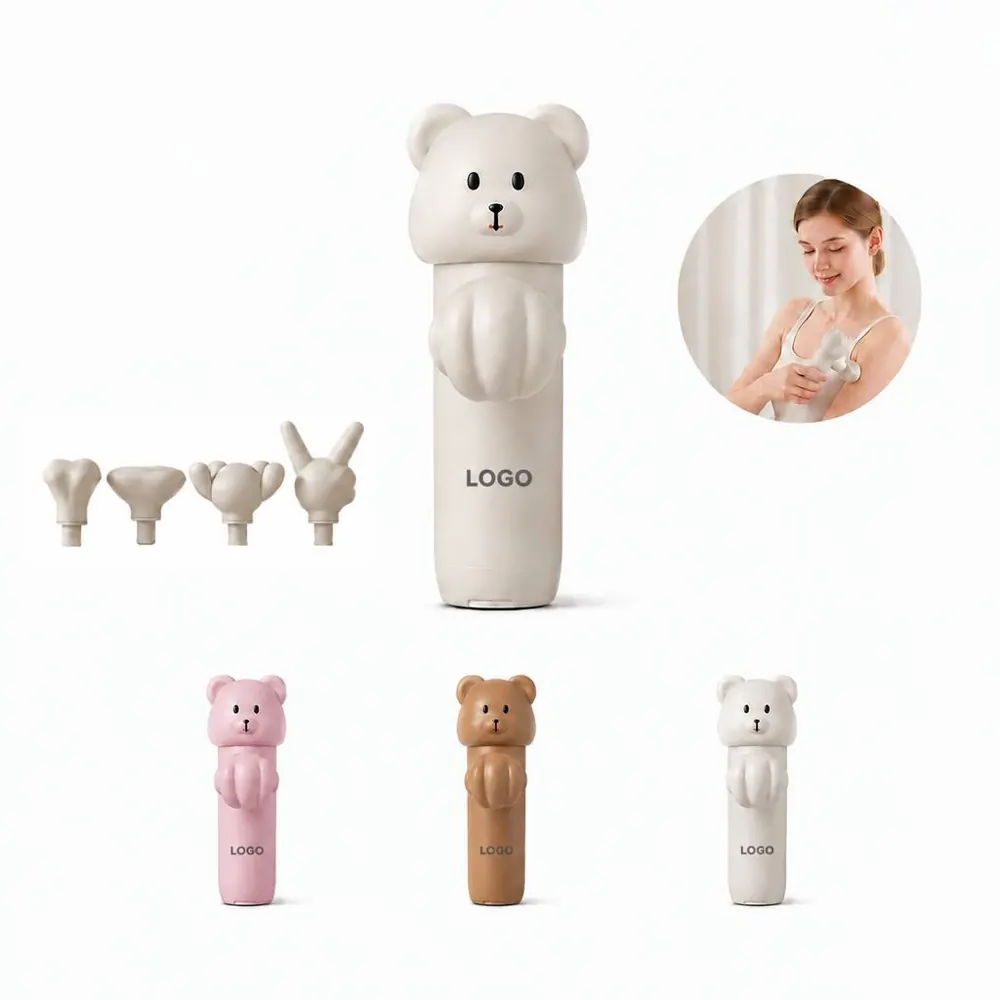 Portable Bear Mini Massage Gun with 4 Speed Settings