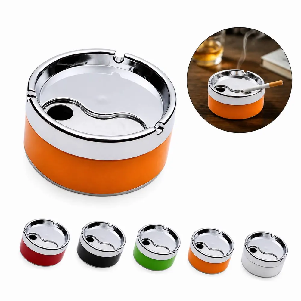 Round Ashtray with Rotating Cover for Odor Control 2
