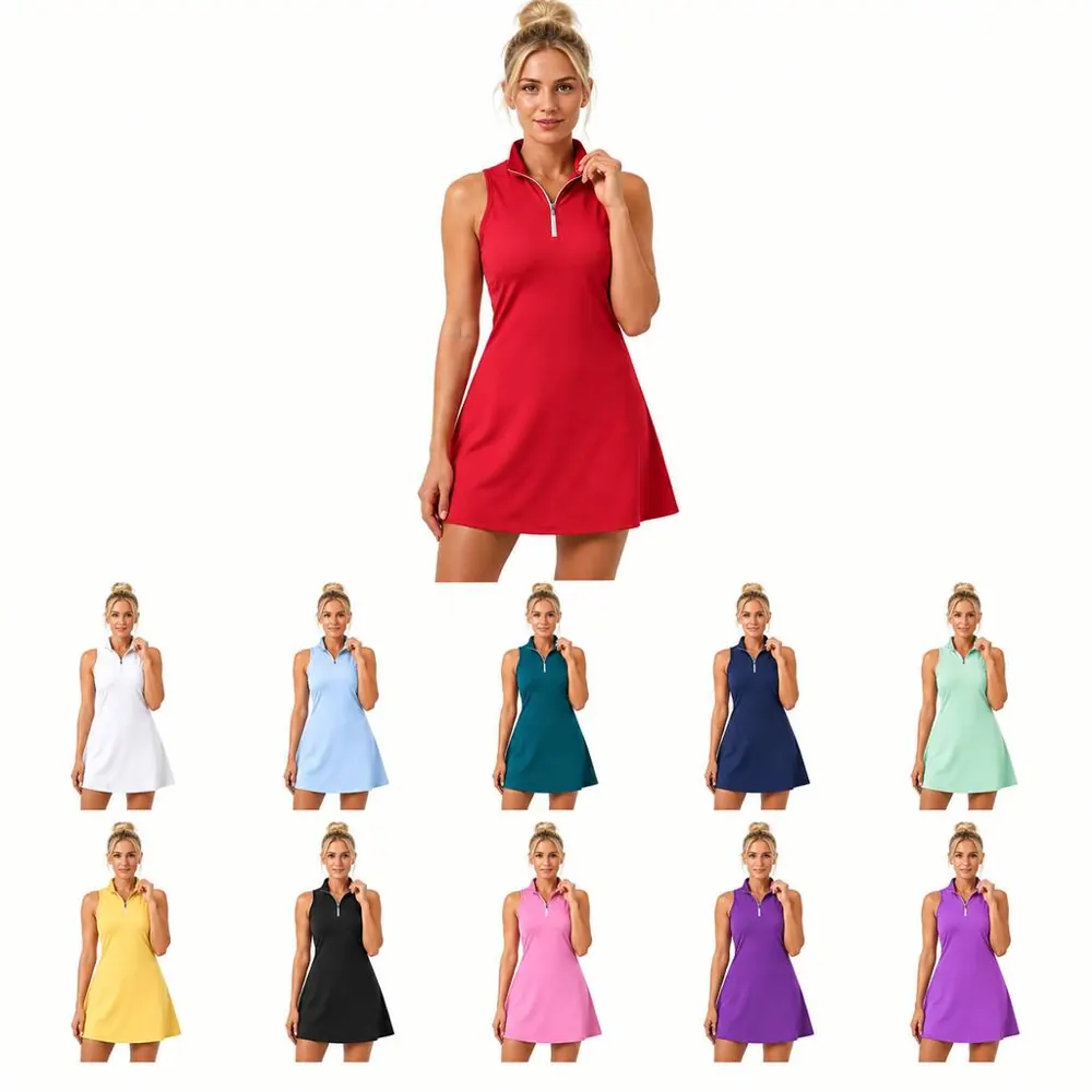Tennis Dress with Built-in Shorts Moisture-Wicking 2
