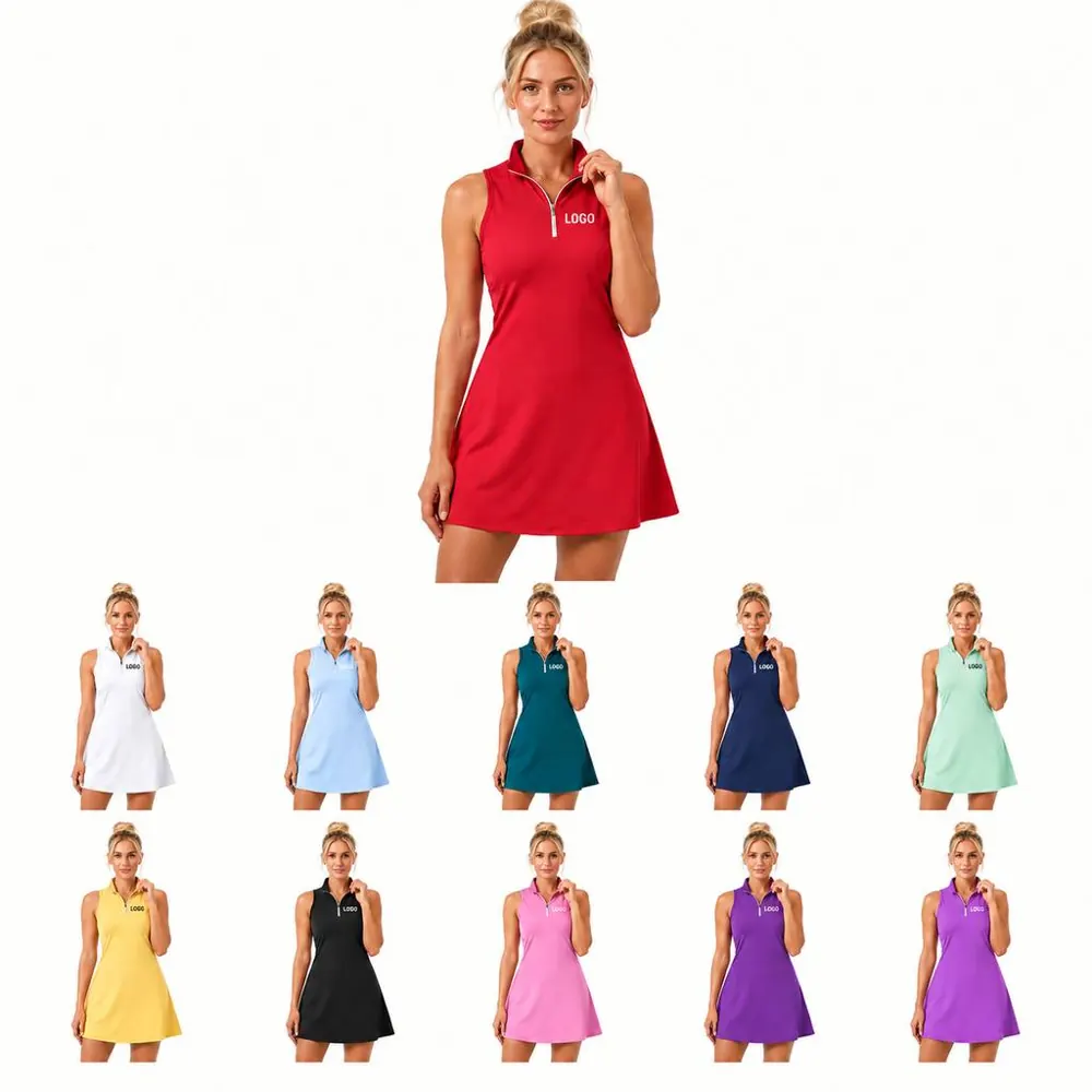 Tennis Dress with Built-in Shorts Moisture-Wicking