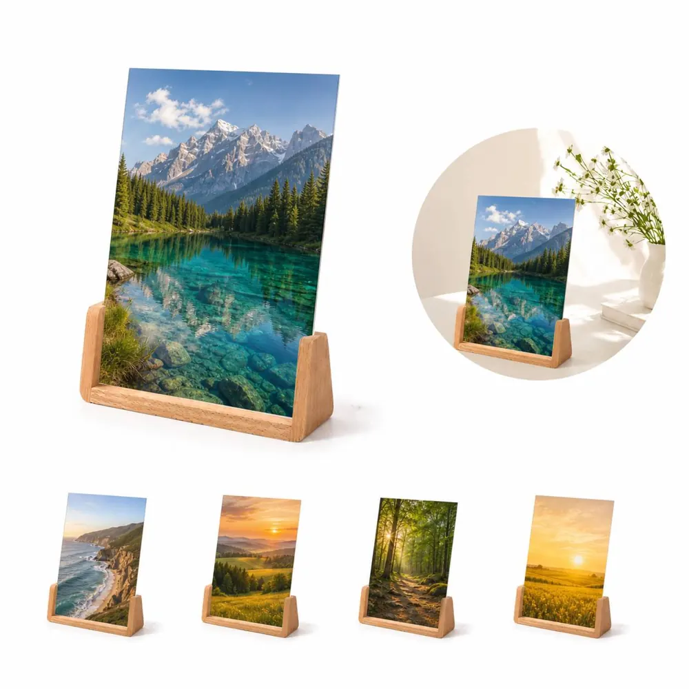 Classic Wood Picture Frame with Glass Front for Wall or 2
