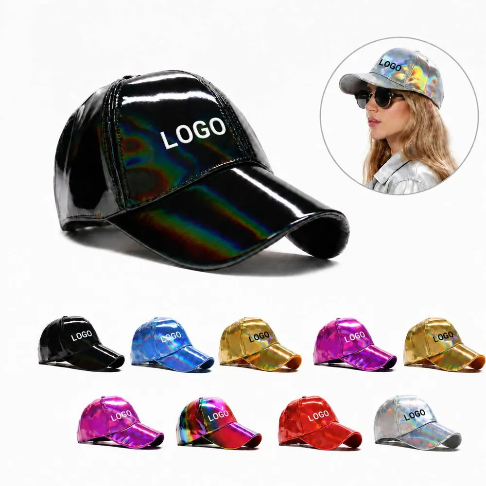Shiny Adjustable Baseball Cap with Glossy Finish