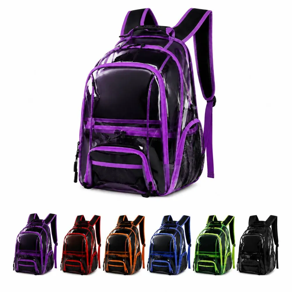 Transparent PVC Backpack with Zipper Closure 2