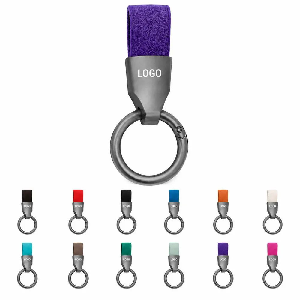 Genuine Leather Car Key Holder with Metal Ring