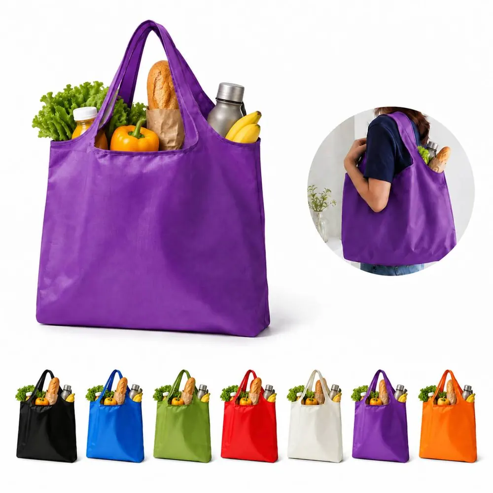 Compact Reusable Oxford Cloth Tote Bag for Shopping 2