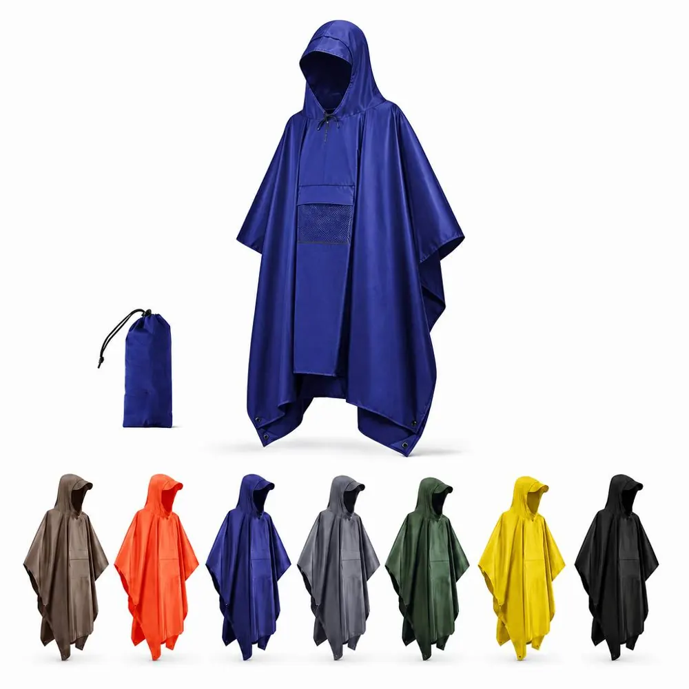 Lightweight Waterproof Hooded Rain Poncho for Outdoor 2