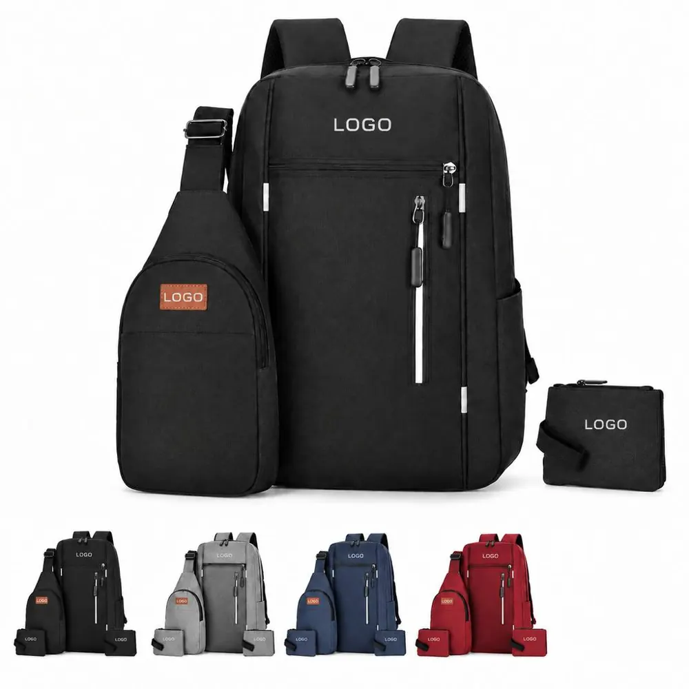 Water-Resistant 3-Piece Business Backpack Briefcase Set