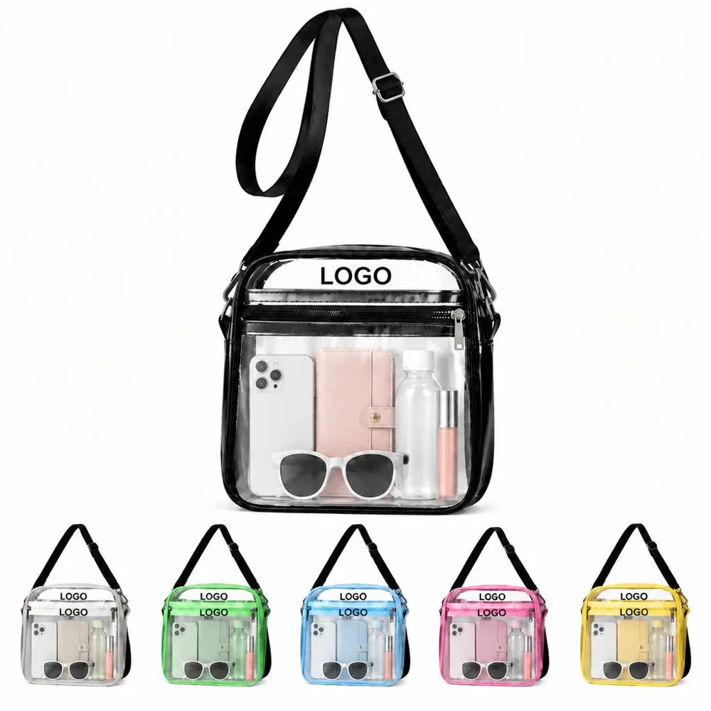 Transparent Zippered Crossbody Bag for Everyday Use