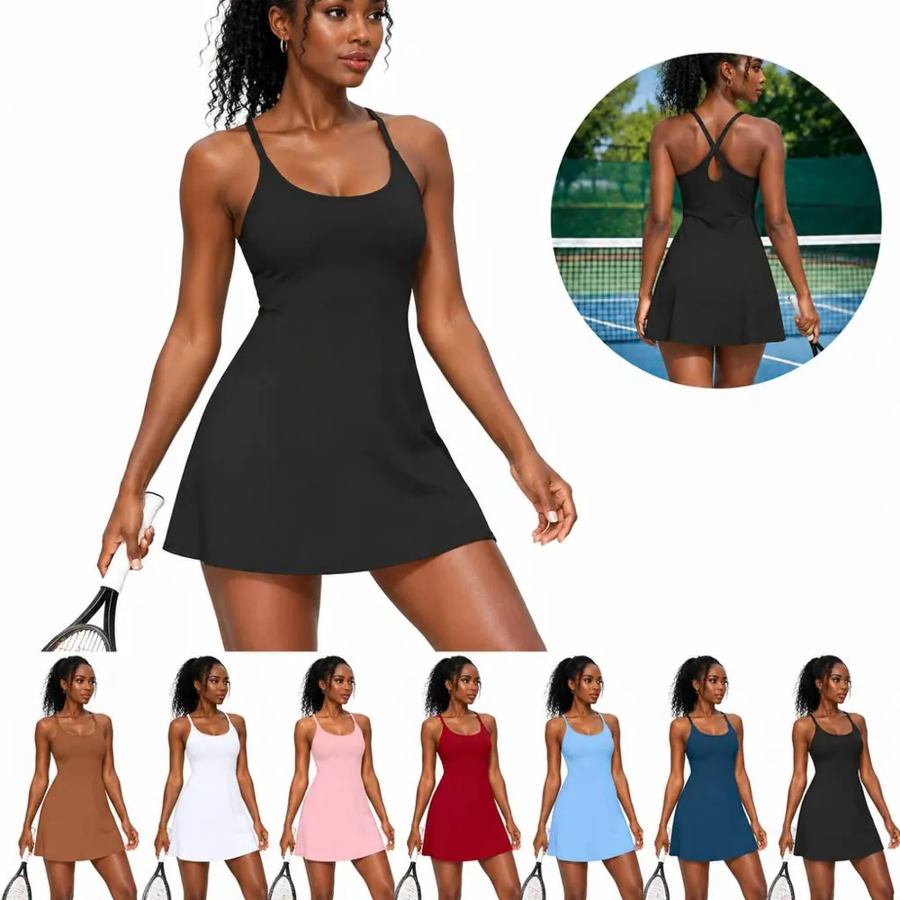 Built-in Bra & Shorts Tennis Dress for Women 2