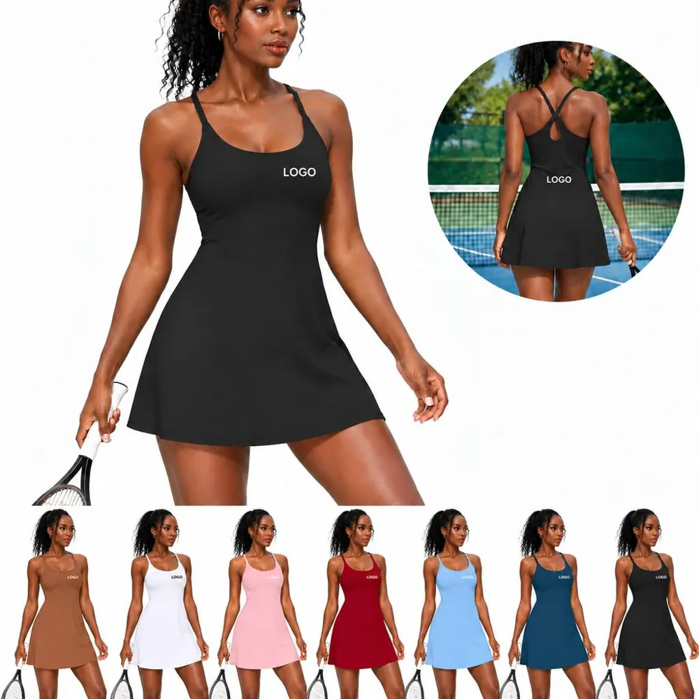 Built-in Bra & Shorts Tennis Dress for Women