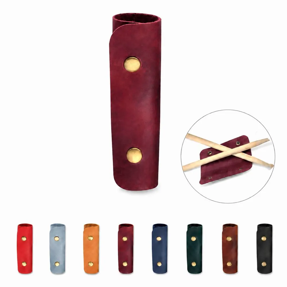 Leather Drumstick Carrying Case with Secure Closure 2