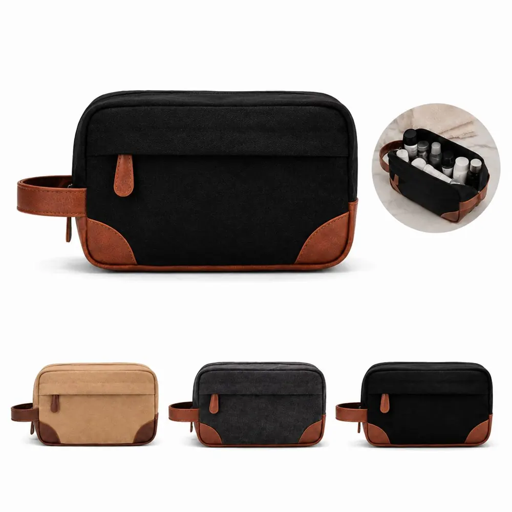 Large Capacity Canvas Travel Toiletry Organizer Bag 2