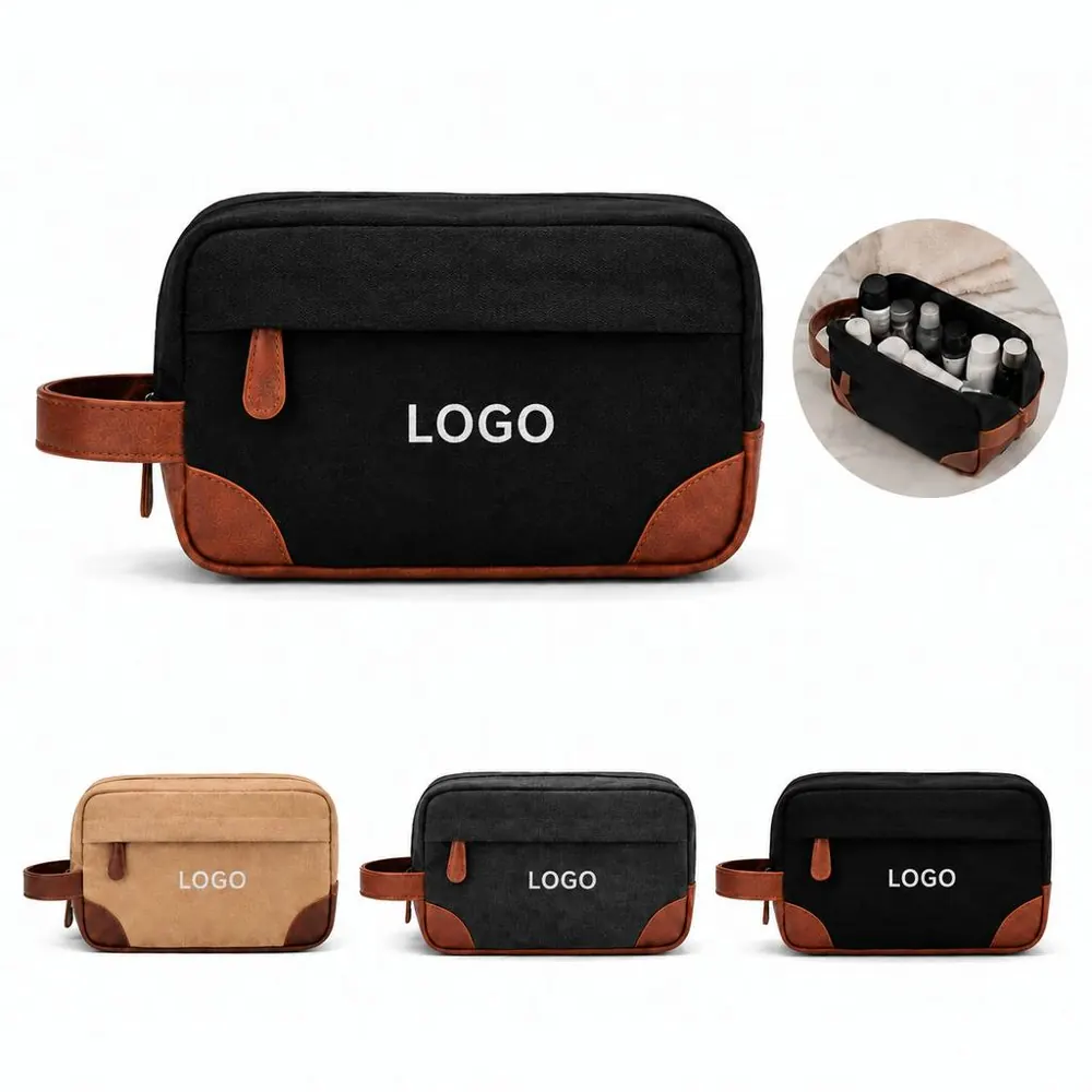 Large Capacity Canvas Travel Toiletry Organizer Bag