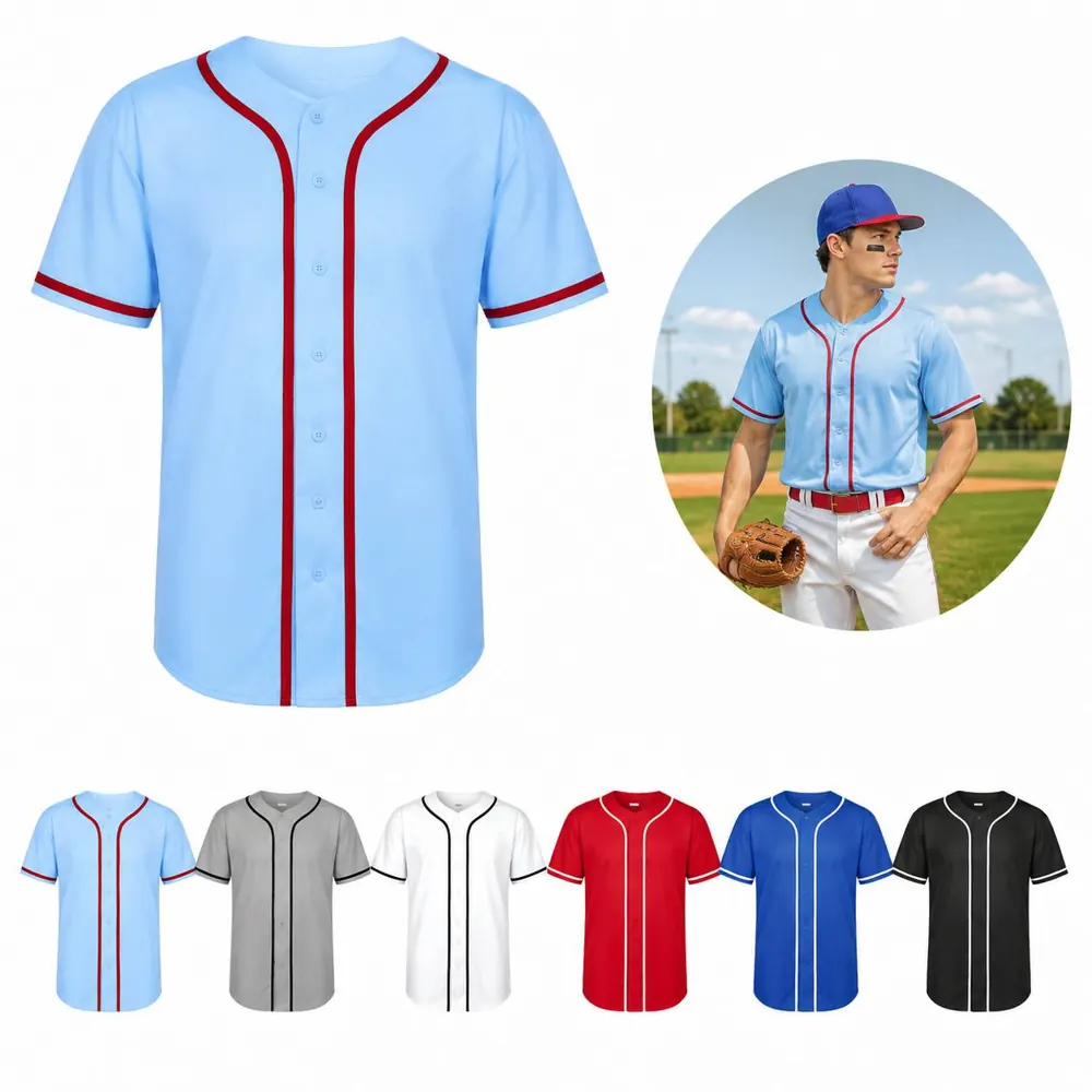 Personalized Moisture-Wicking Button-Up Baseball Jersey 2
