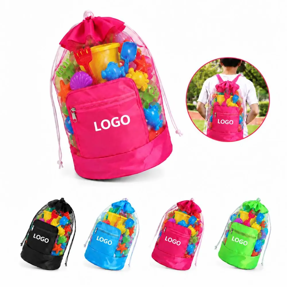 Kids Water-Resistant Beach Toy Backpack with Adjustable