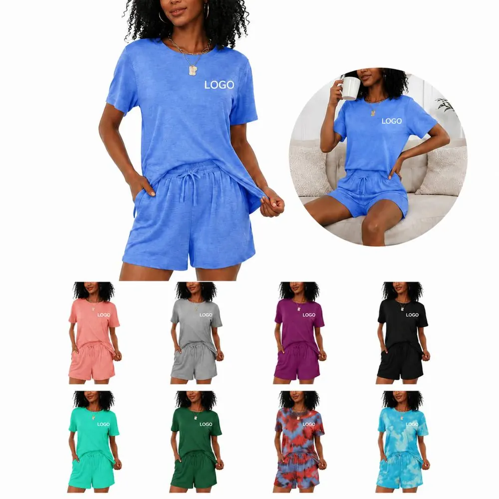 Women's Short Sleeve Button Down Pajama Set with Shorts