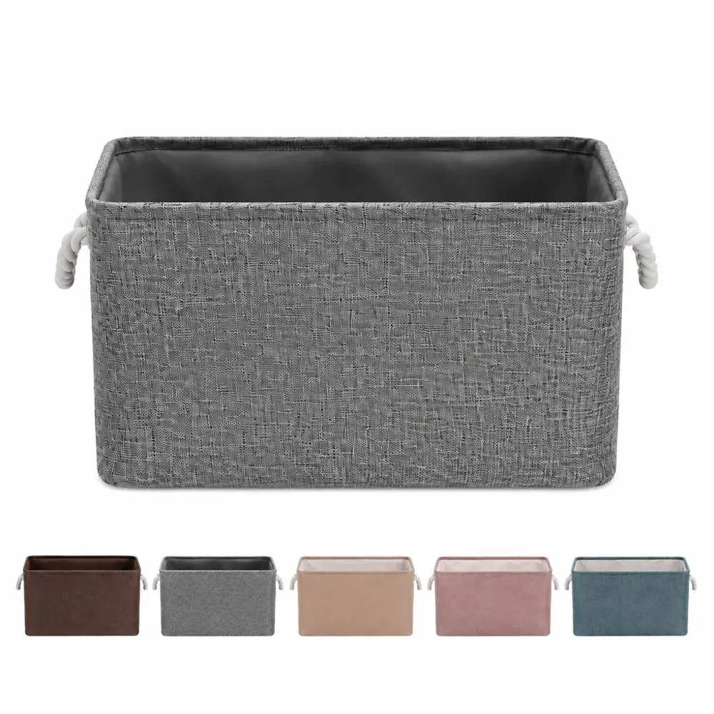 Foldable Storage Basket with Rope Handles 2