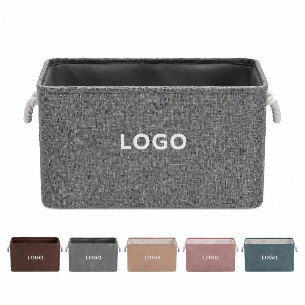 Foldable Storage Basket with Rope Handles