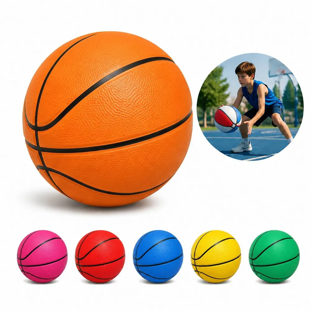 Youth Rubber Basketball for Indoor Outdoor Skill Practice 2