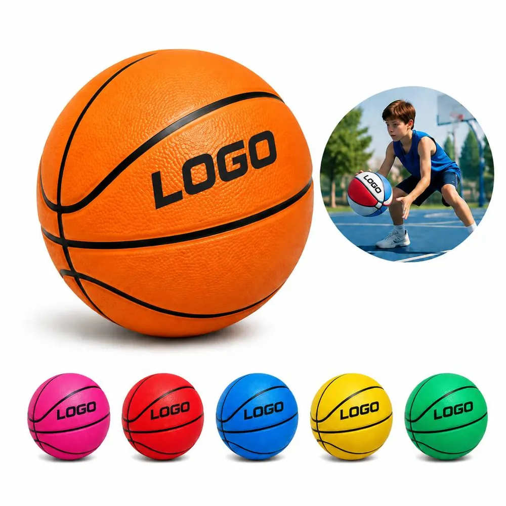 Youth Rubber Basketball for Indoor Outdoor Skill Practice
