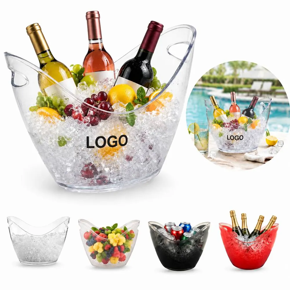 8L Plastic Ice Bucket for Parties and Outdoor Events