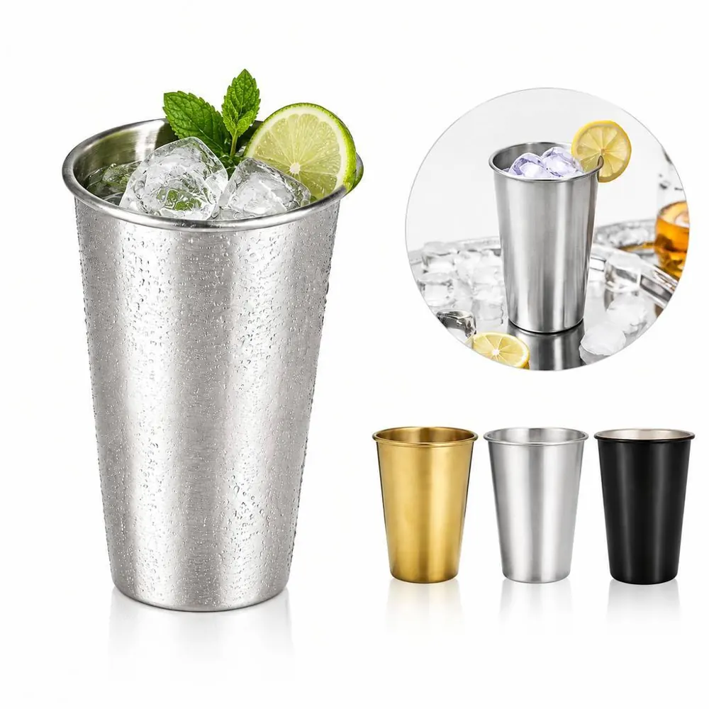 16 oz Reusable Stainless Steel Pint Cup 2