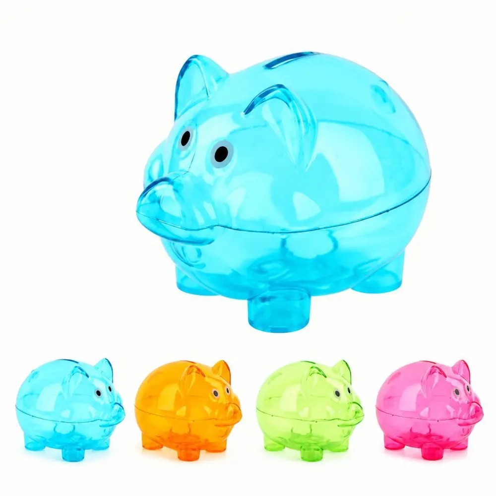 Clear PP Piggy Bank with Transparent Body for Saving 2