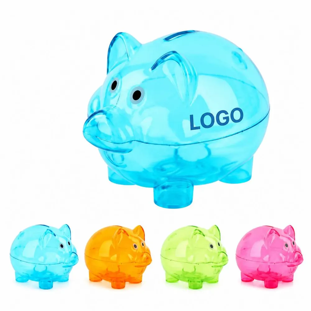 Clear PP Piggy Bank with Transparent Body for Saving