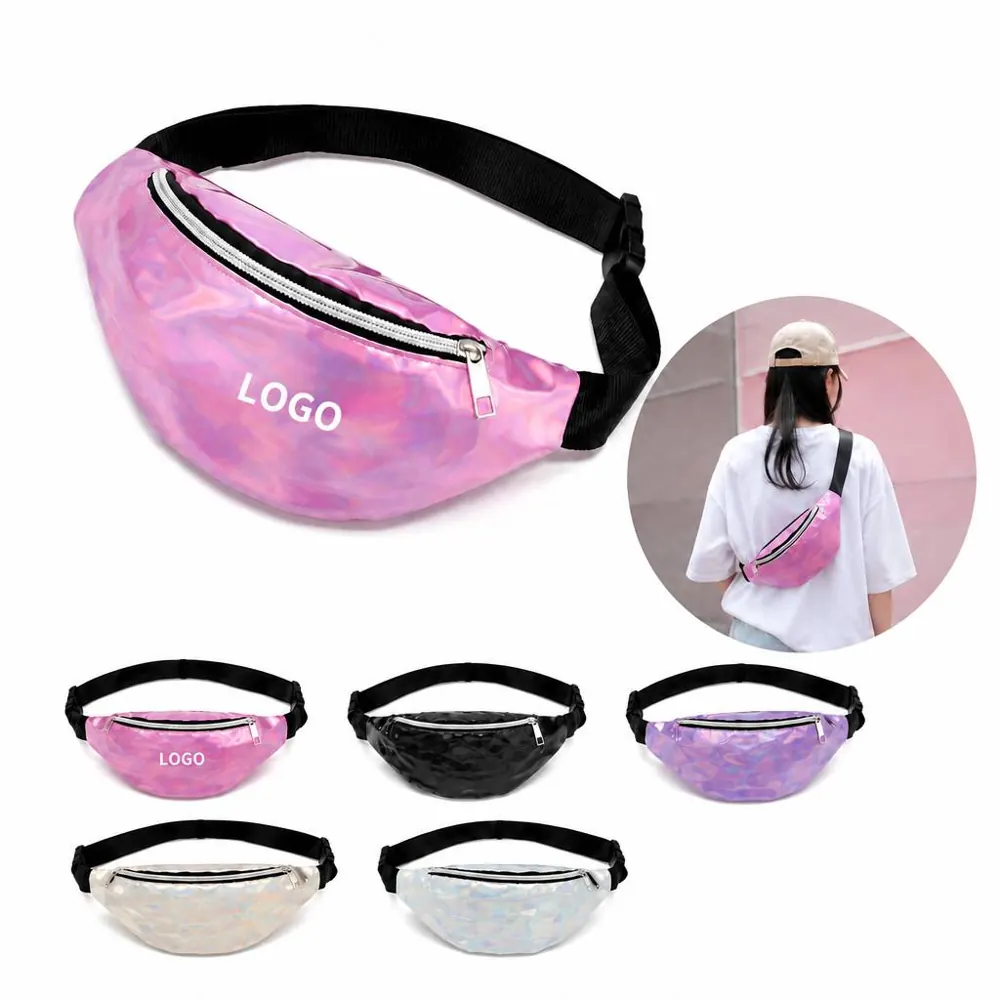 Colorful Laser PVC Adjustable Waist Pack for Parties
