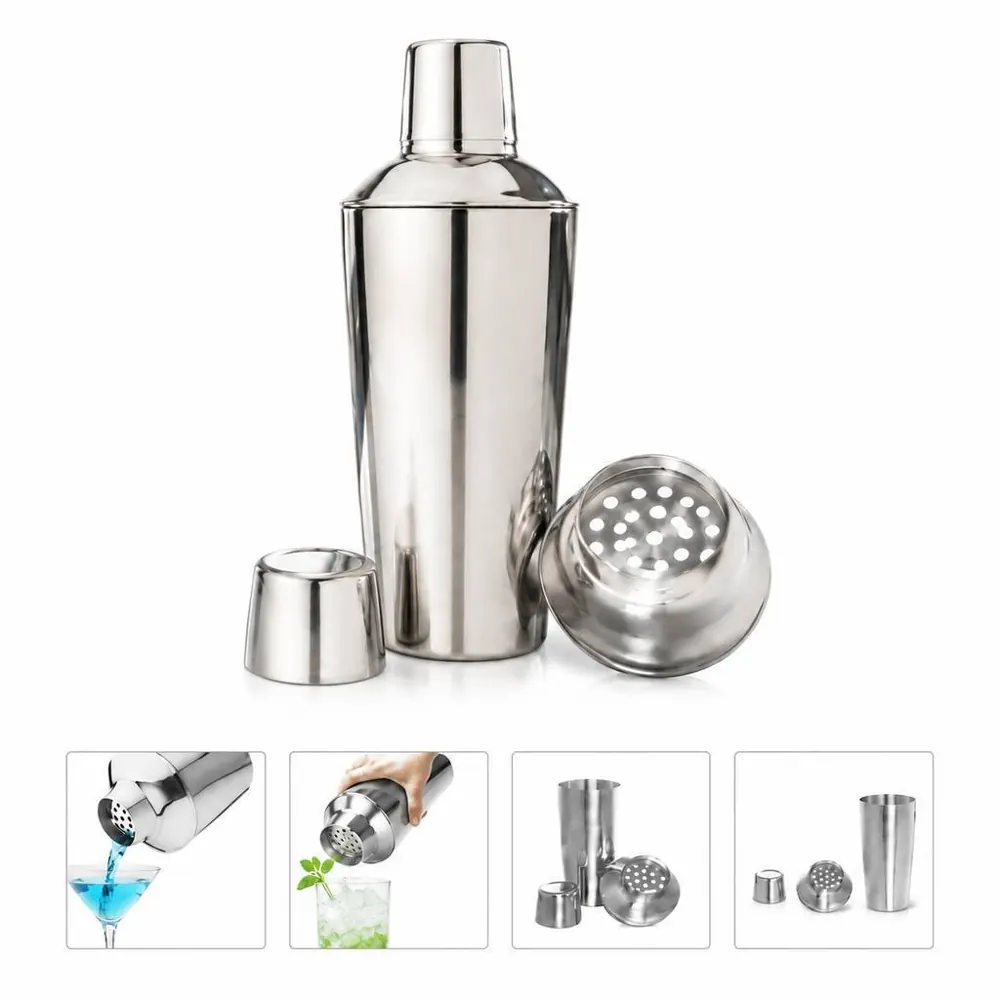 24oz Stainless Steel Cocktail Shaker with Strainer 2