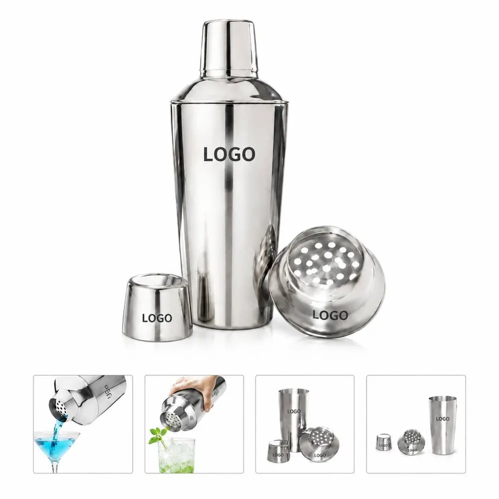 24oz Stainless Steel Cocktail Shaker with Strainer