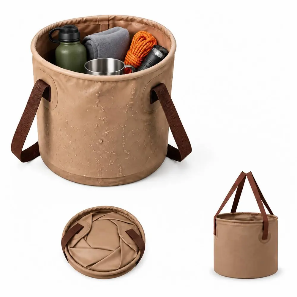 Foldable 500D PVC Mesh Water Bucket 338oz 2