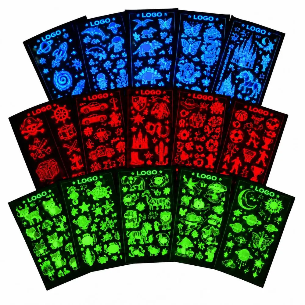 2" Custom Glow in the Dark Temporary Tattoos