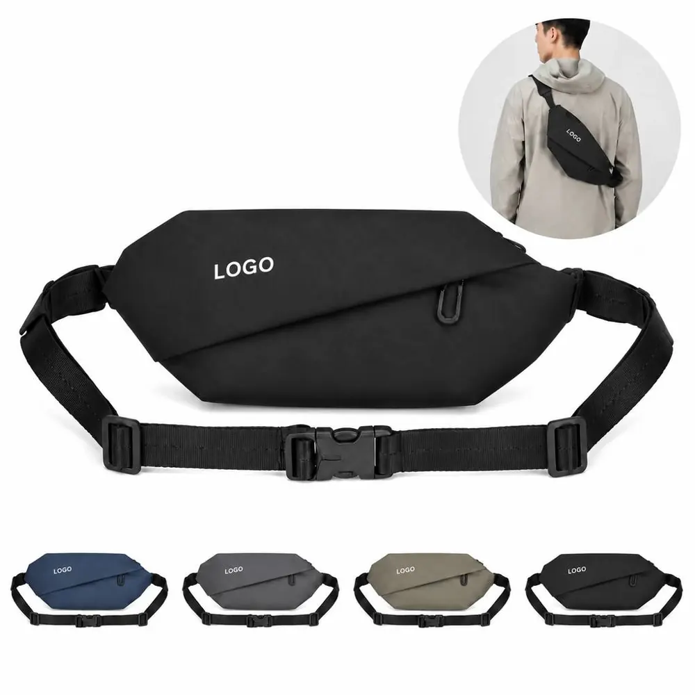 Water-Resistant PU Waist Bag with Adjustable Strap