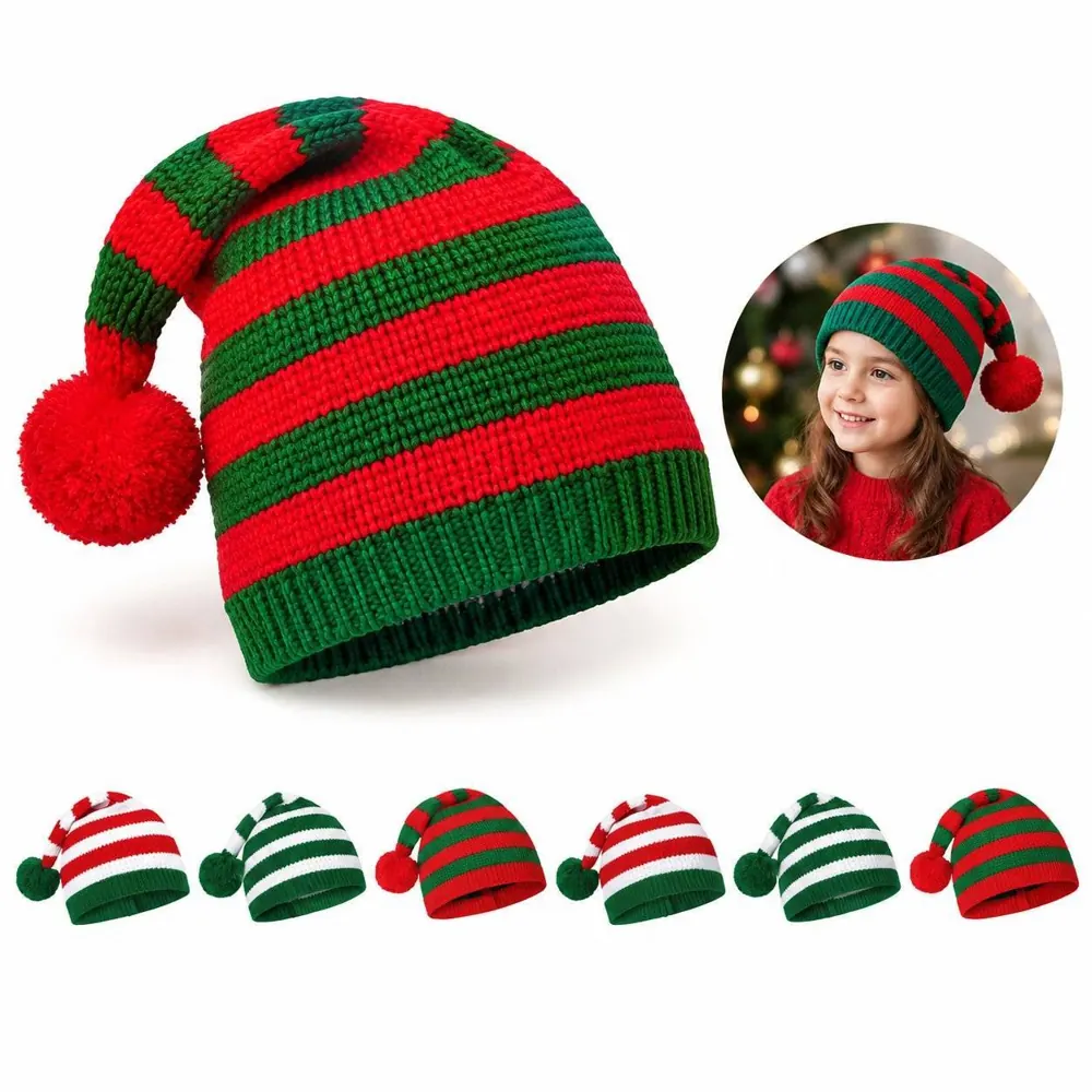 Festive Knit Santa Hat with Pom-Pom for Adults 2