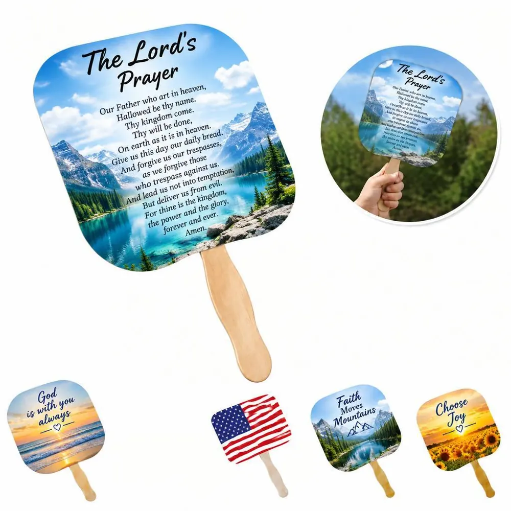 Full-Color Printed Wooden Hand Fan for Cooling and Decor 2