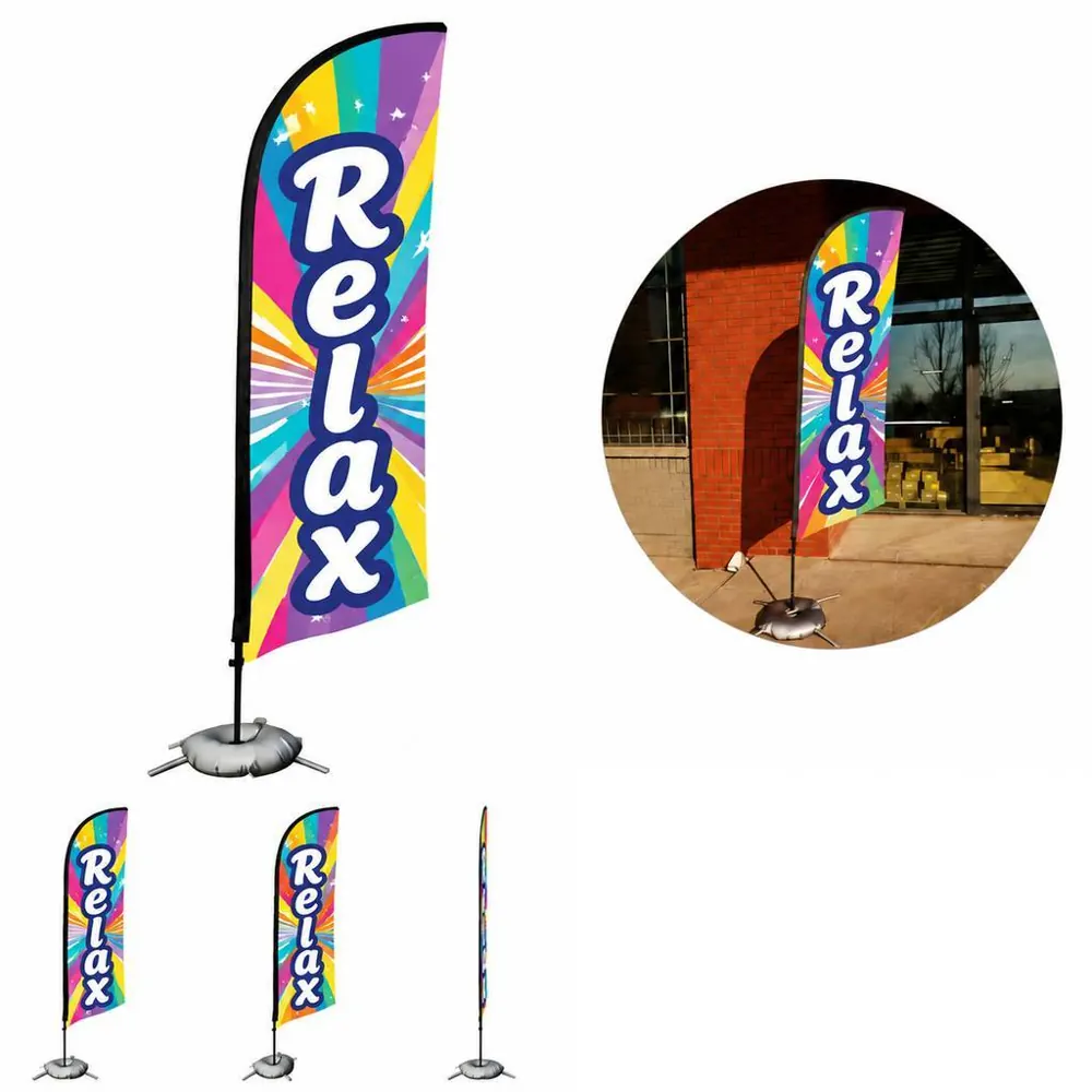 9ft Double-Sided Feather Flag Kit with Stand 2