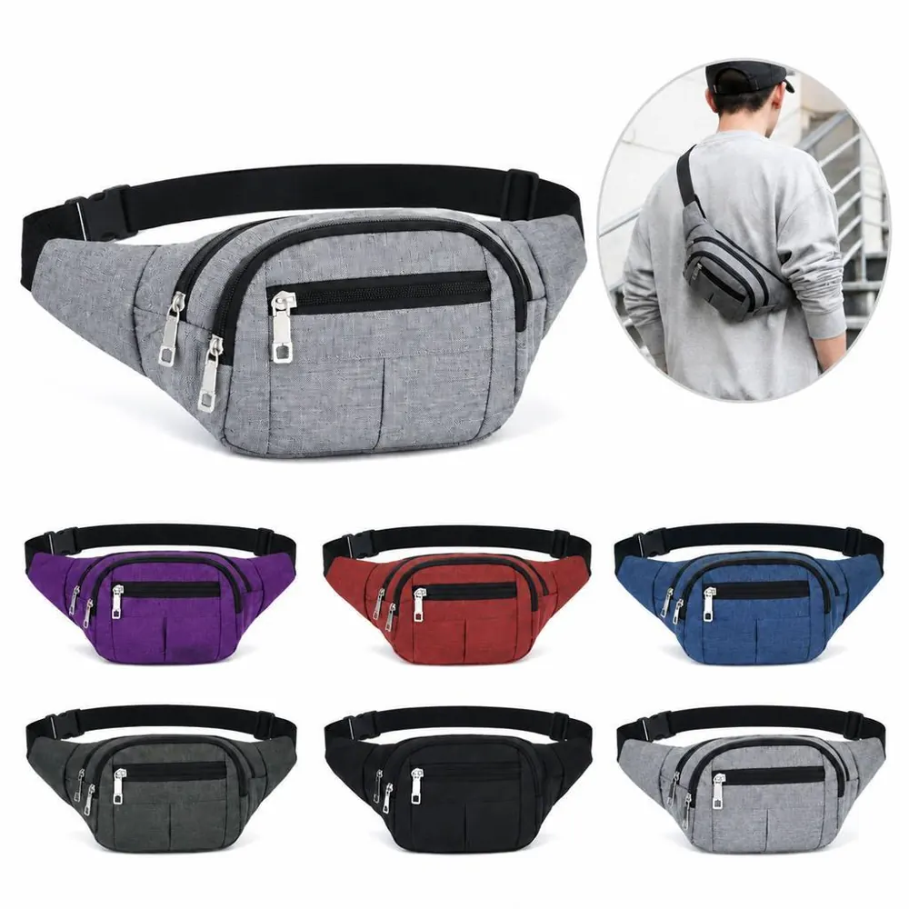 Water-Resistant Oxford Cloth Waist Pack with Adjustable 2