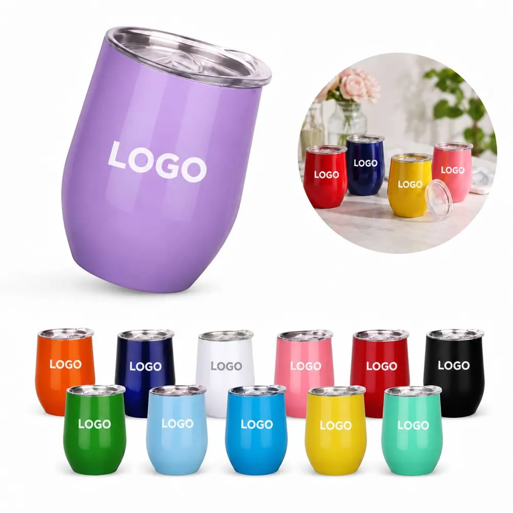 12 oz Insulated Stemless Wine Tumbler for Travel