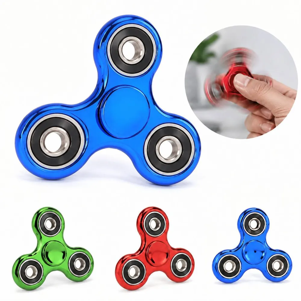 Metal-Plated Handheld Fidget Spinner for Focus and Stress 2