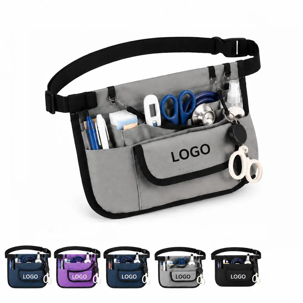 Medical Waist Belt Bag with Multi Pockets for Nurses