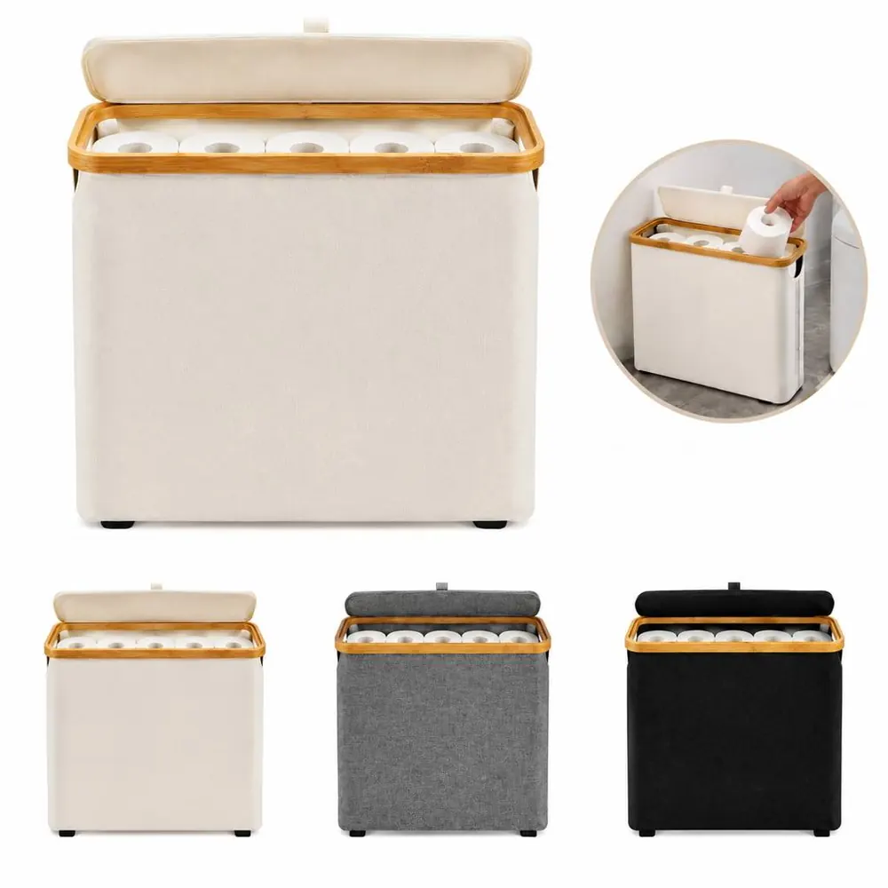Bathroom Toilet Roll Holder Basket in Oxford Fabric 2