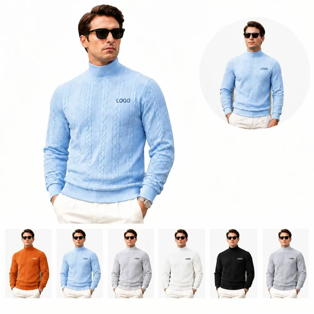 Twisted Knit Pullover Sweater with Crew Neck