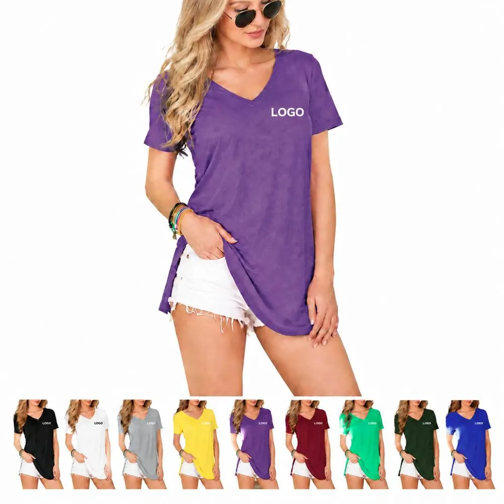 Women's Soft V-Neck Breathable Tee Relaxed Fit