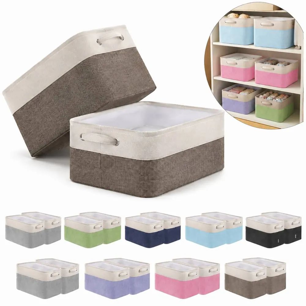 Linen Storage Basket for Bookshelf Organization 2