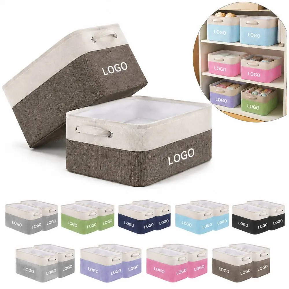 Linen Storage Basket for Bookshelf Organization