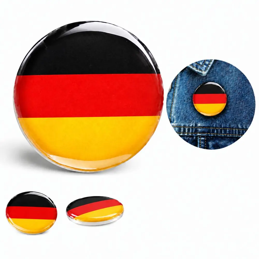 Round Metal Flag Lapel Pin with Enamel Finish 2